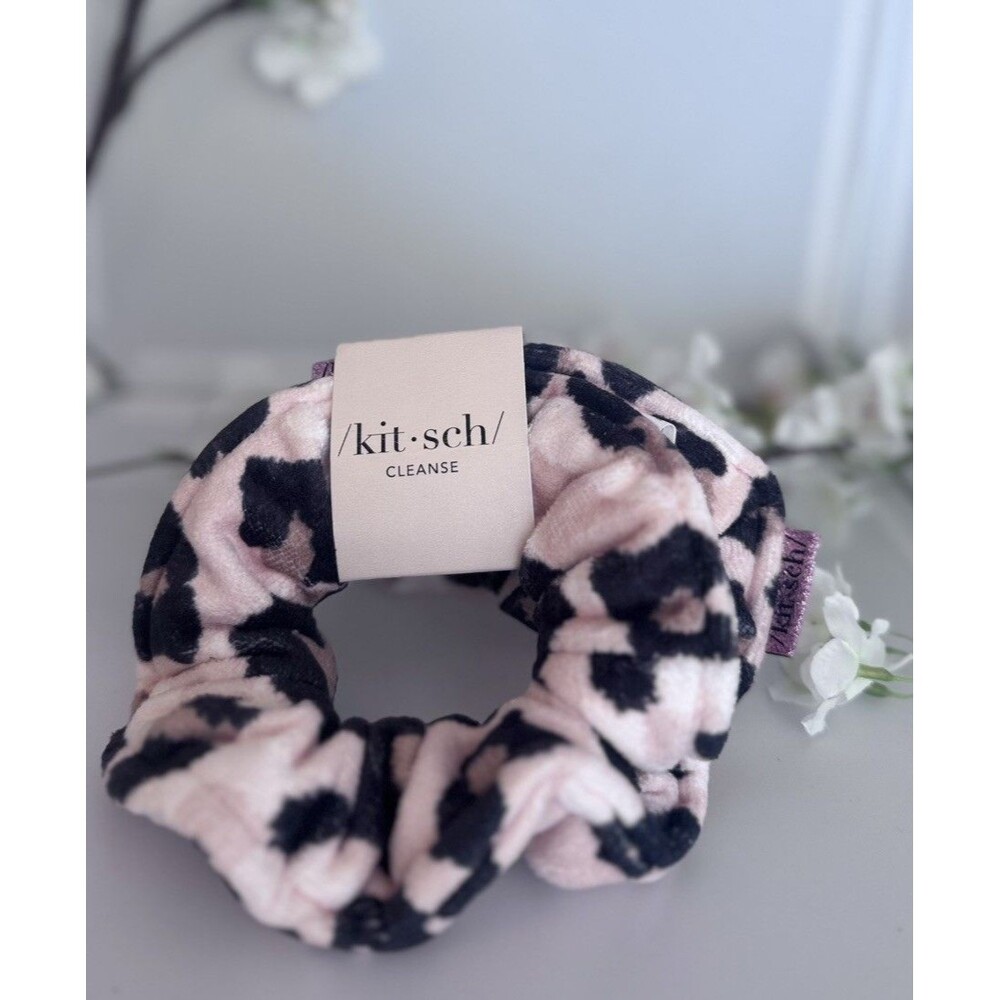 Kitsch Microfiber Towel Scrunchie Leopard Print Hair Accessory NIB